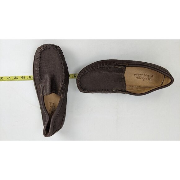 Minnetonka Moccasin Brown Leather Loafer Mens Size 12 - Picture 9 of 10